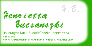 henrietta bucsanszki business card